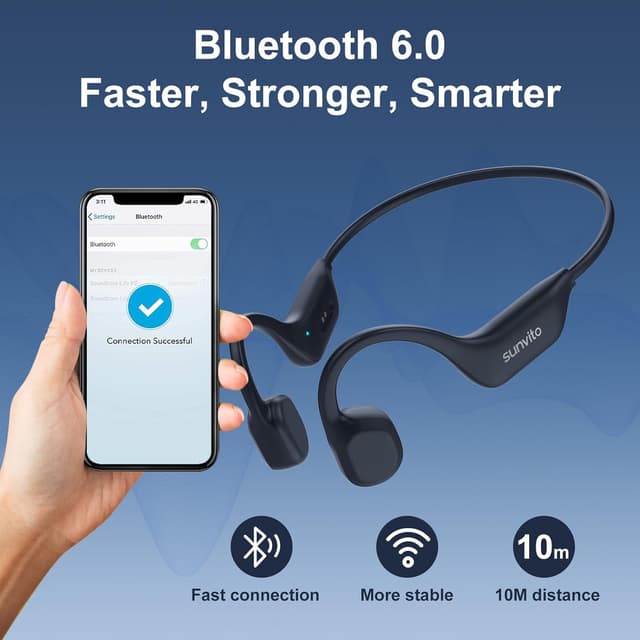 Detalle de Sunvito Bone Conduction Headphones Bluetooth 6.0