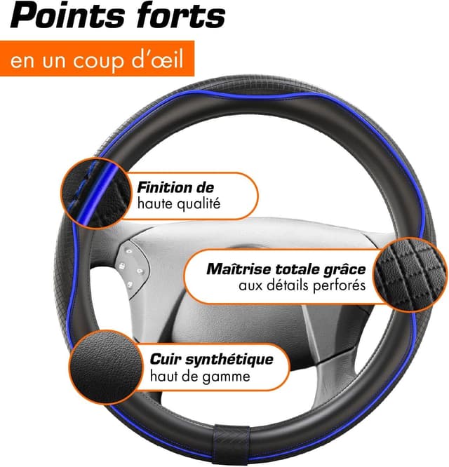 Thumbnail 3 de Upgrade4cars Couvre Volant Camion 44-46 cm