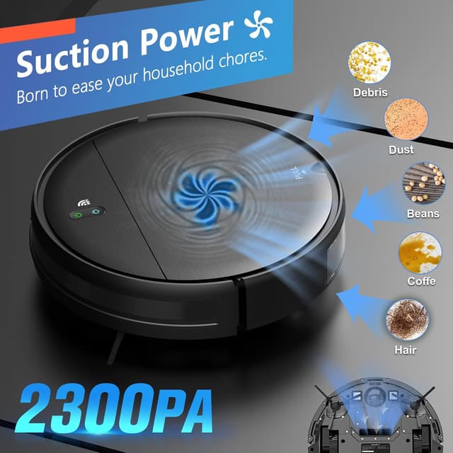 Detalle de Robot Vacuum and Mop Combo 2-in-1 BR151 with App/Alexa/Voice Control, Slim 2.87" Self-Charging Design