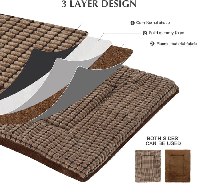 Detalle de BVAGSS Orthopädisches Hundebett (106x71x4 cm) – waschbare, umkehrbare flauschige Hundematte mit Eierförmchen-Schaum