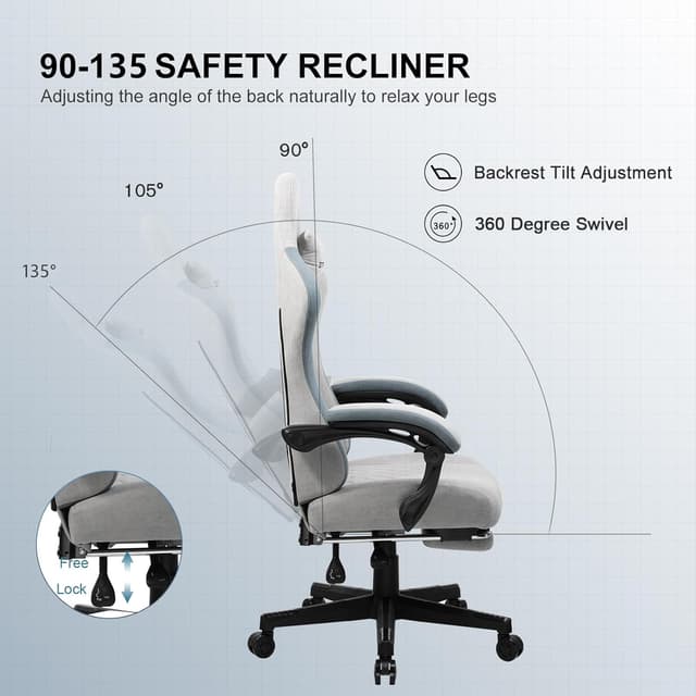 Detalle de GTPLAYER sedia gaming ergonomica, 150 kg