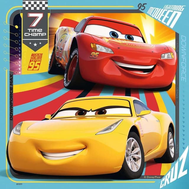 Detalle de Ravensburger Kinderpuzzle 08015 „Bunte Flitzer“ – Disney Cars Puzzle für Kinder ab 5 Jahren (3x49 Teile)