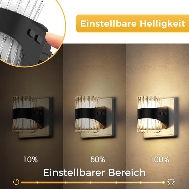 Detalle 2 de LOHAS-LED Nachtlicht-Steckdose mit Dämmerungssensor (3CCT, dimmbar) – 3000/4000/5000 K