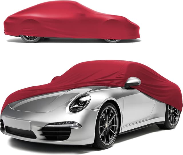 Detalle de WALSER Premium Indoor Stretch Plus – housse de voiture intérieure Taille 2 rouge