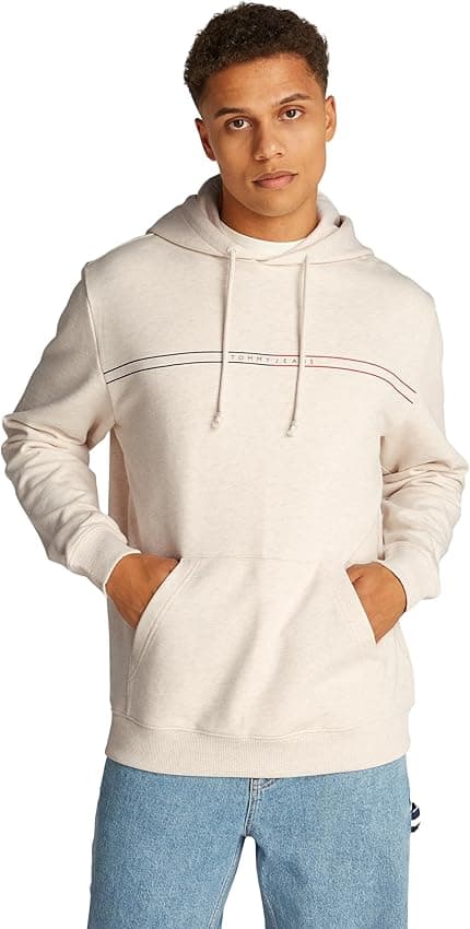 Detalle de Tommy Jeans TJM Reg sudadera M beige para hombre