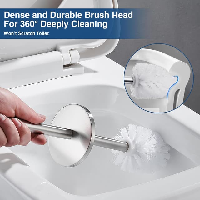 Detalle 2 de FIISAYL Toilet Brush and Holder Set Stainless Steel