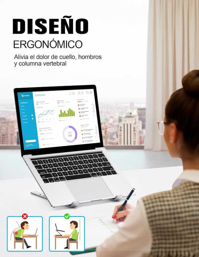 Detalle 1 de Babacom Soporte Portátil 5 Ángulos 8,5-18,5cm