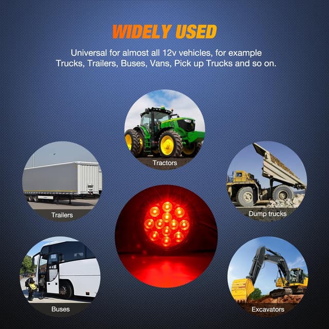 Thumbnail 6 de Nilight TL-18 4-In Round Red LED Trailer Tail Lights 2-Pack