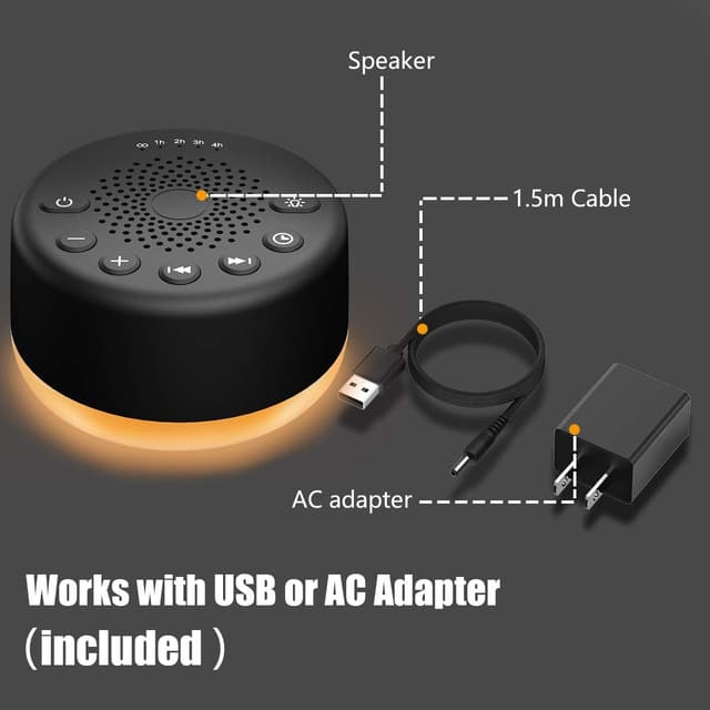 Thumbnail 6 de Easysleep White Noise Machine mit 25 beruhigenden Klängen, Nachtlicht & Speicherfunktion