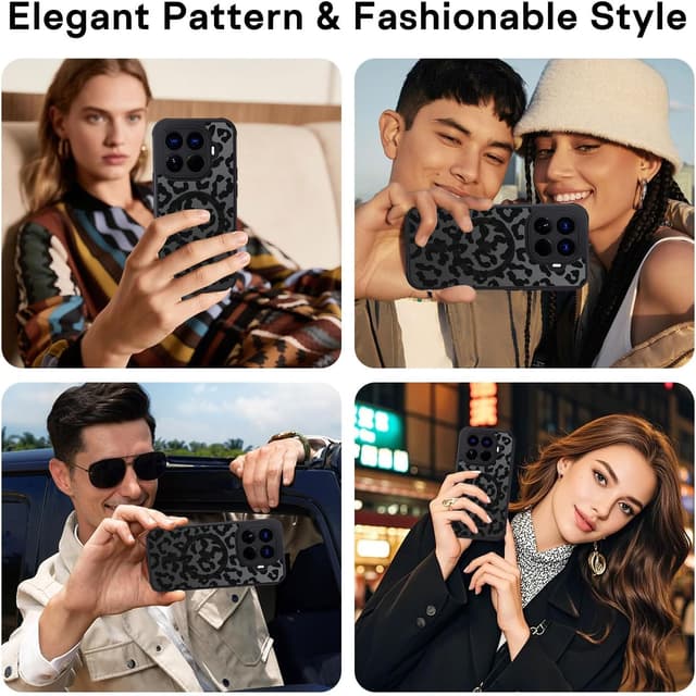 Thumbnail 6 de Coque Xiaomi 15T Pro 5G magnétique MagSafe XTCASE avec motif léopard translucide noir