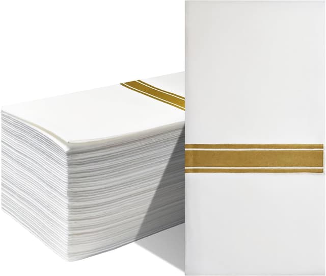 Detalle de Lot de 50 serviettes jetables 30 x 40 cm JINYUDOME – finition dorée, douces et absorbantes