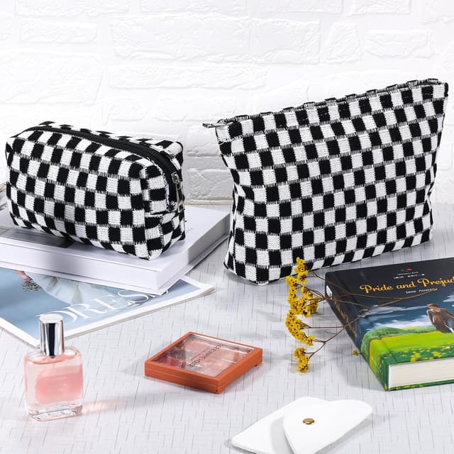 Thumbnail 6 de ZLFSRQ Checkered Makeup Bag Set 10.6 in