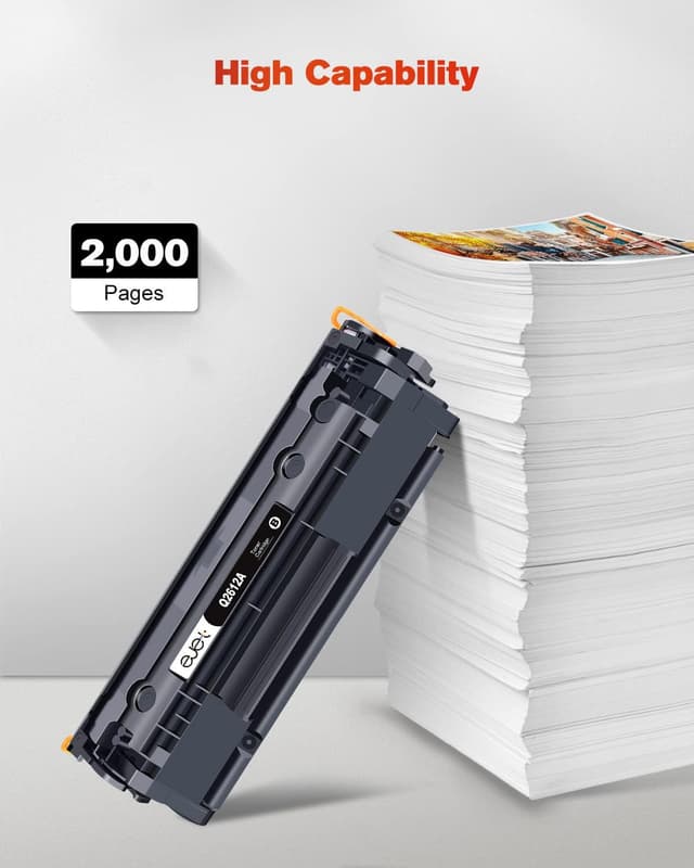 Detalle de ejet 12A Toner kompatibel für HP Q2612A (Schwarz) – 2er-Pack für LaserJet & M1005/M1319