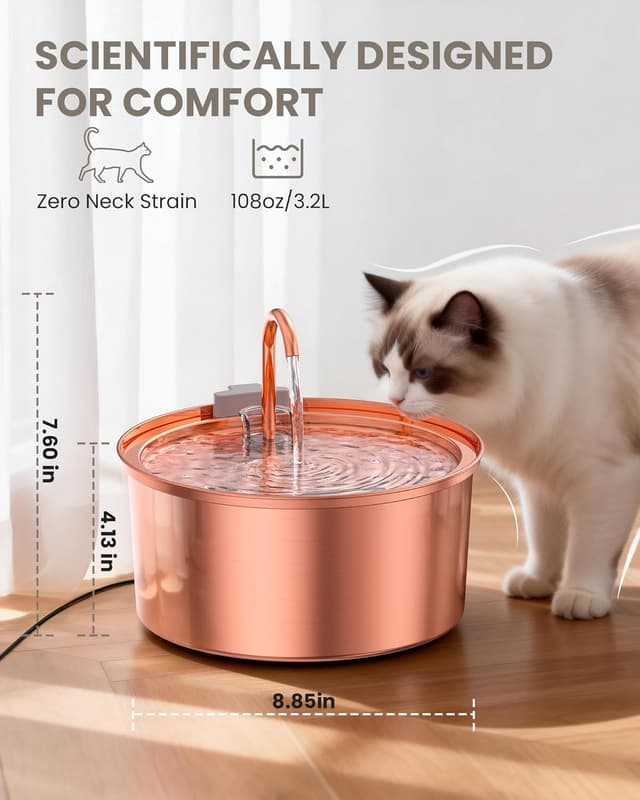 Thumbnail 6 de Tomxcute Katzenbrunnen Edelstahl 3,2 L