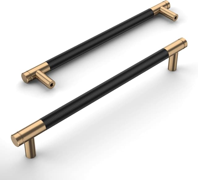 Detalle de Schrankgriffe Schwarz-Gold 10 Stück, 192 mm Lochabstand