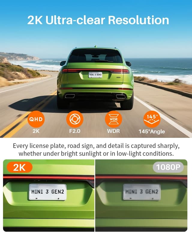 Thumbnail 4 de KAWA 2K Tiny Dash Cam 1296P with 32GB card