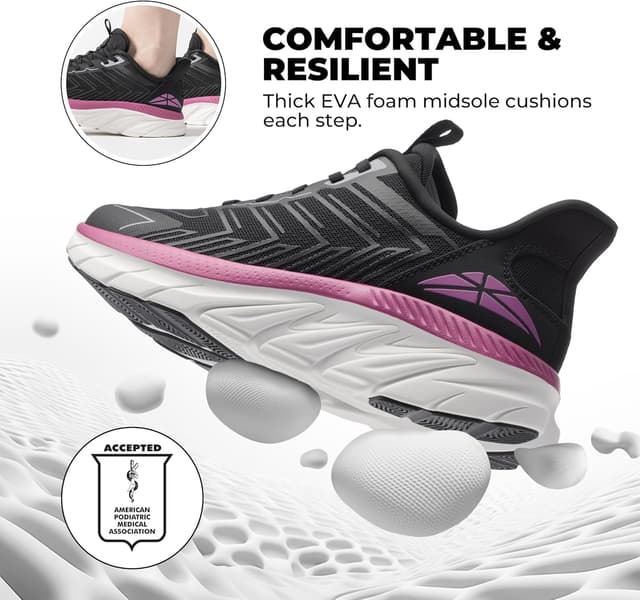 Detalle de ALLSWIFIT Slip-On Walking Sneakers for Women with Cushy EVA Midsole