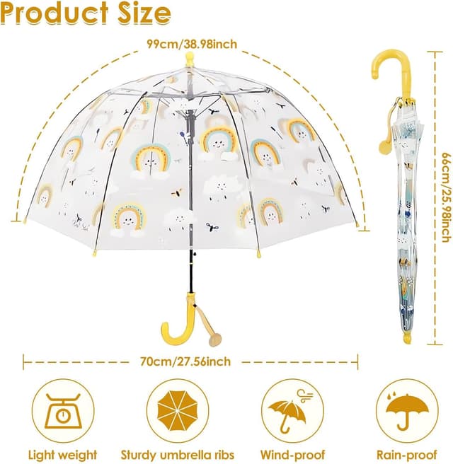 Detalle de Kinder-Rhomba Klar Bubble Schirm 39 Zoll