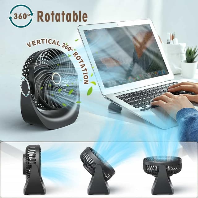 Detalle 2 de Ventilatore USB Ykgutilu 360° 4000 mAh