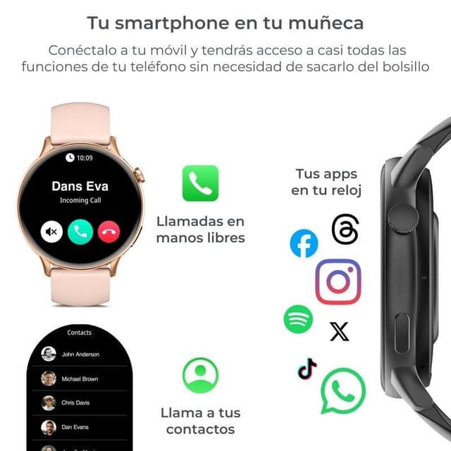 Detalle de Ksix Smartwatch Core 2 AMOLED 1,43" Rosa