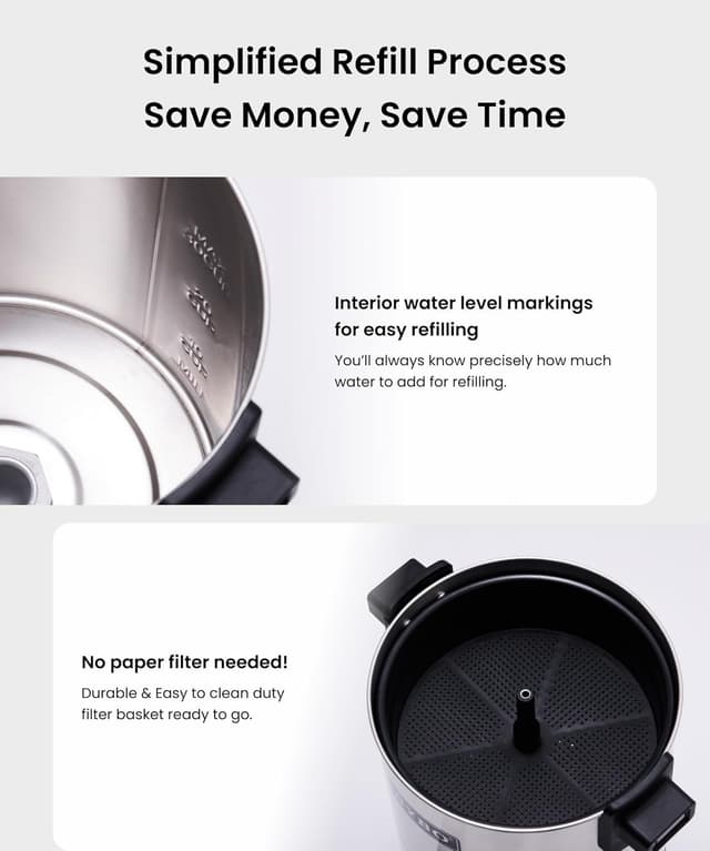 Detalle 2 de SYBO 6L Commercial Coffee Maker 45-Cup