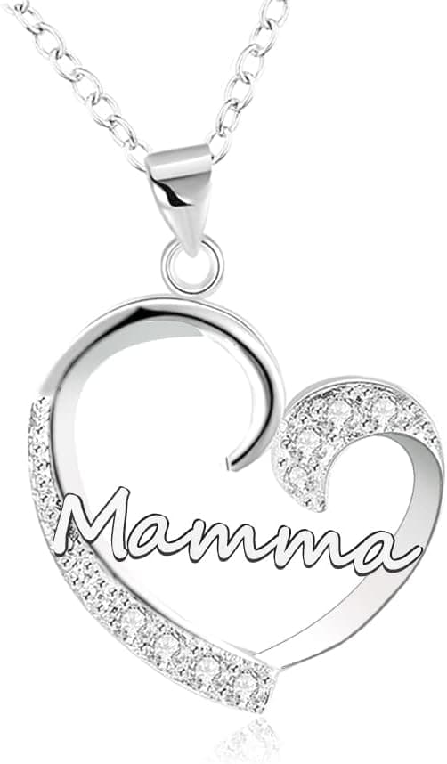 Detalle de GUOYU collana con cuore brillante per la Festa della Mamma