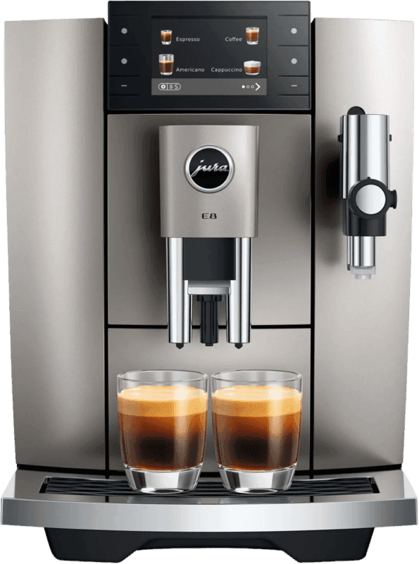 Detalle de Jura E8 Midnight Silver Hot Brew