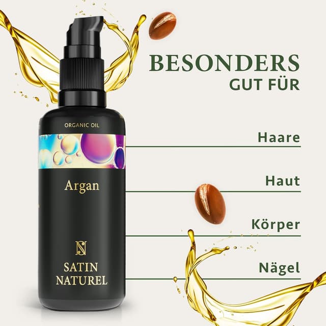 Detalle 2 de Satin Naturel Bio Arganöl 100ml für Haut & Haare