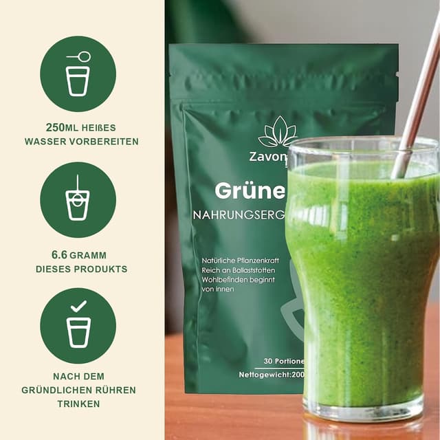 Detalle 2 de Grüne Entgiftungspulver Greens Pulver mit Matcha, Gerstengras & Heidelbeeren (200 g)
