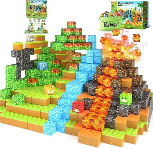 Detalle de Dinosaur Magnetic Blocks Volcano Edition