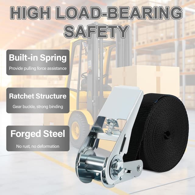 Detalle 2 de Tapvai 5 correas tensoras 2,5 cm x 4 m 1000 kg