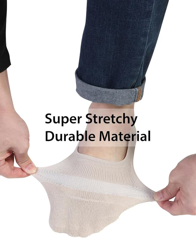 Detalle de Pro Mountain No-Show Socks with Wide Toe Box (Unisex) — Cotton Cushion Footies, Size S to X-Large