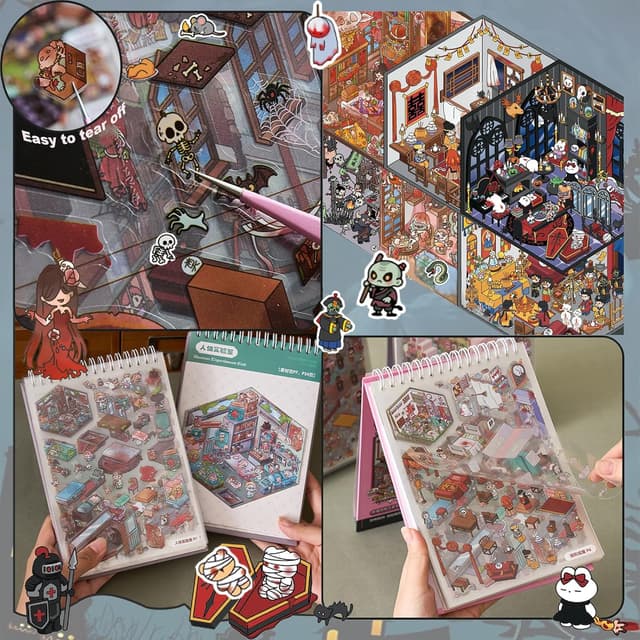 Thumbnail 5 de Afufu Pegatinas Terror 20 escenas 3D