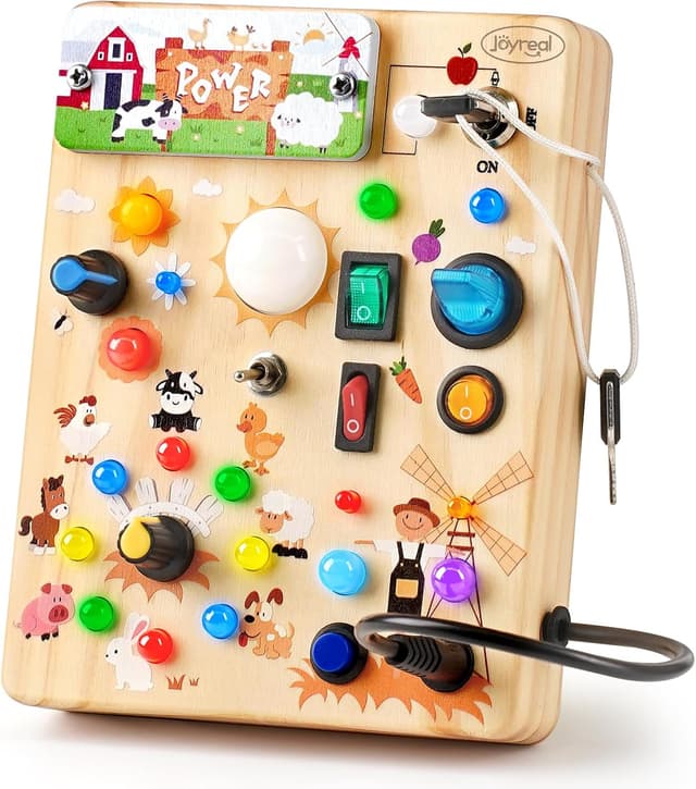 Detalle de Montessori busy board for toddlers 19 LED