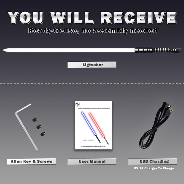 Thumbnail 6 de YDD GENIUS Lightsaber (99cm) – Upgraded RGB 16 Colours, 4 Sound Modes, Rechargeable Metal Handle