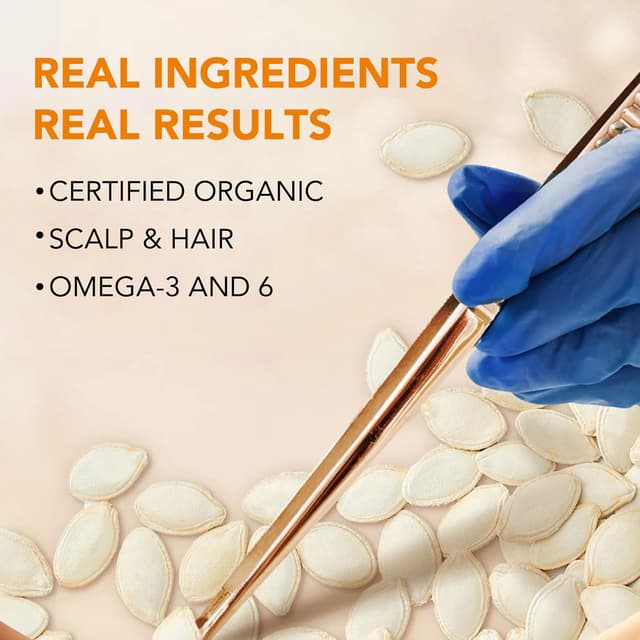 Detalle de Kürbiskernöl für Haare (60 ml) – reines Bio-Kürbiskern-Trägeröl für Hydratisierung & Reparatur von trockenem, geschädigtem Haar