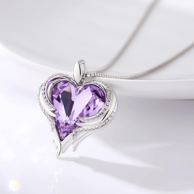 Detalle de jiamiaoi Herz Kette Silber mit Herz-Anhänger und Zirkonia – Damen Halskette