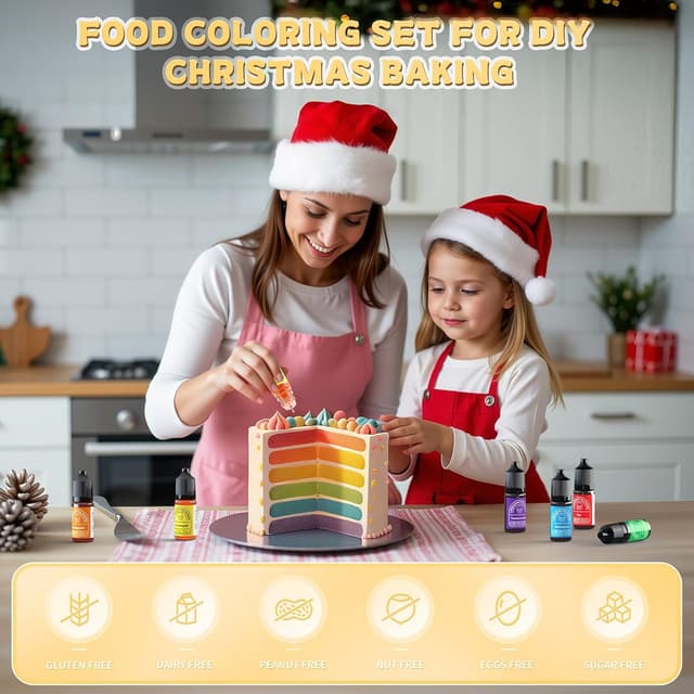 Thumbnail 5 de Wwtop Lebensmittelfarbe 6 Farben x12 ml 🍰