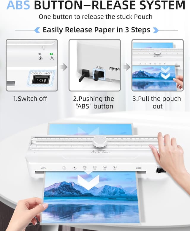 Detalle de Raycial A4 Laminator with cutter, 95s warm up