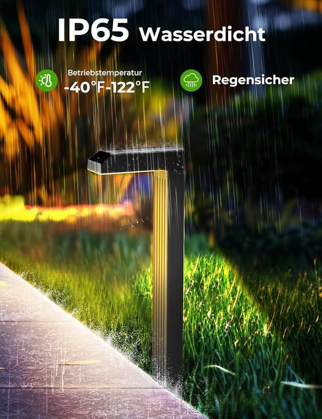 Detalle 2 de iseeway Solarlampen für Außen Garten (8 Stück) mit 3 Farbwechsel 3000K/4500K/6500K und IP65