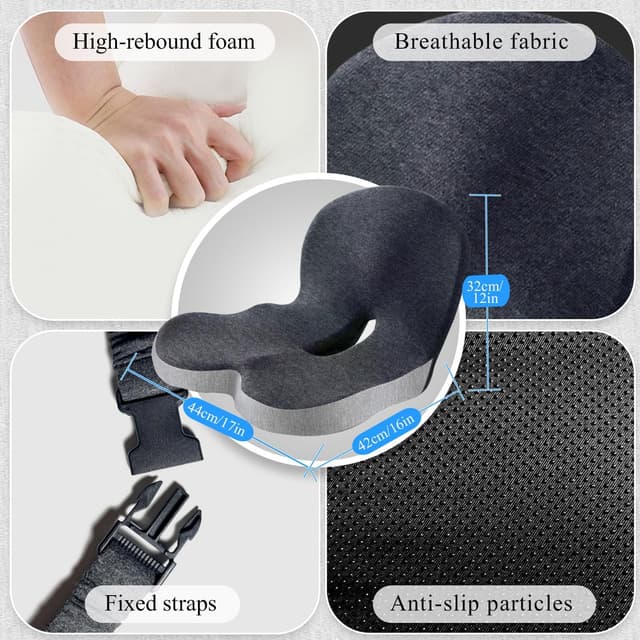 Thumbnail 1 de Ergonomic Seat Cushion Memory Foam 1 Adjustable Strap