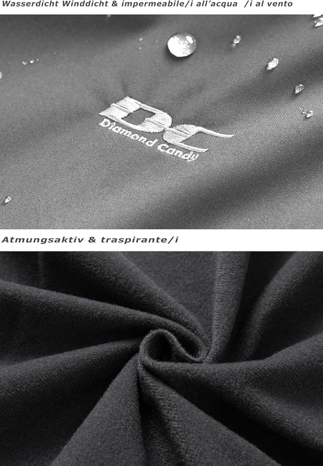 Detalle de DCmount Regenjacke Damen: wasserdichte Übergangsjacke mit abnehmbarer, verstellbarer Kapuze