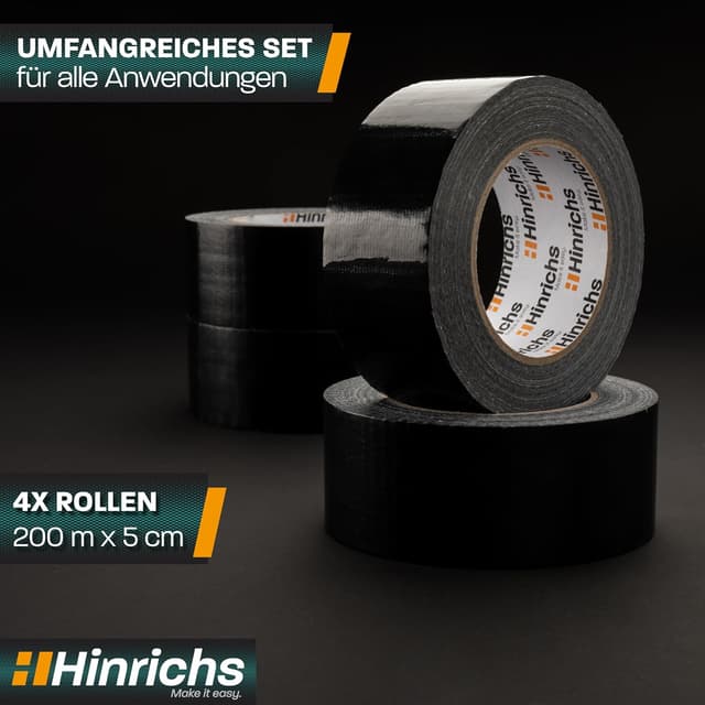 Thumbnail 1 de Hinrichs Panzertape schwarz 4 Rollen