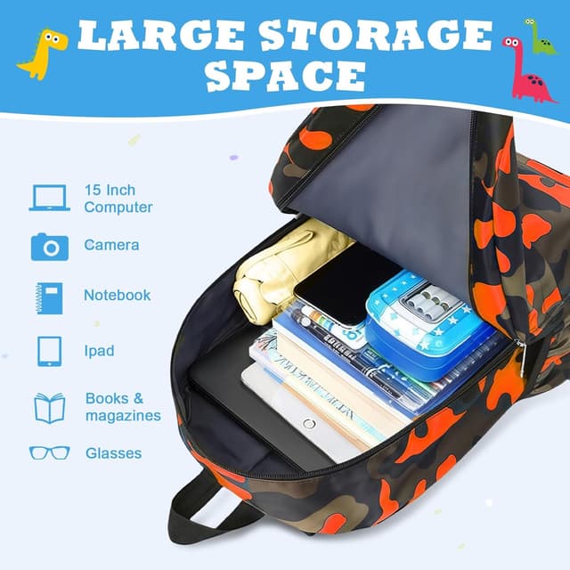 Detalle de Aucuu sac à dos enfant maternelle dinosaure – léger et imperméable