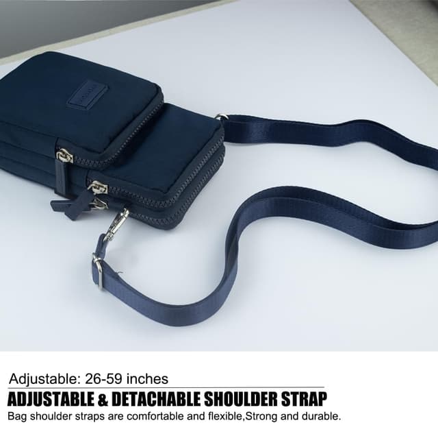 Detalle de DuoLmi Umhängetasche Damen Klein – Crossbody-Handytasche aus Oxfordstoff (20 x 10 x 5 cm)