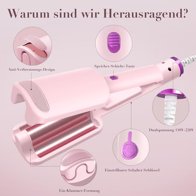 Thumbnail 5 de AISEELY 32mm Welleneisen Beach Waves