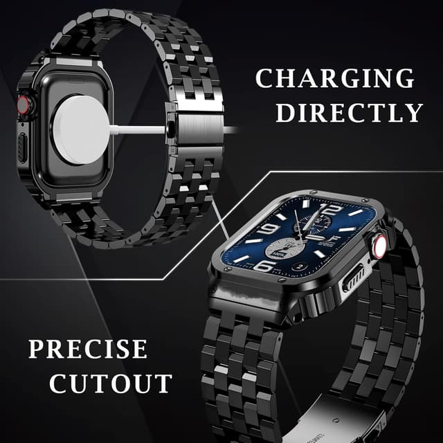 Detalle de SUPLINK Stainless Steel Case with Strap for Apple Watch (Ultra 3/2/1, SE 3/2/1 & Series 11–1, 49mm–38mm)