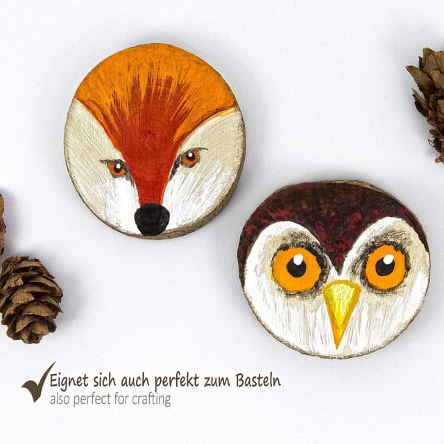 Thumbnail 5 de com-four Lot de 8 dessous de verre en bois 11-13 cm