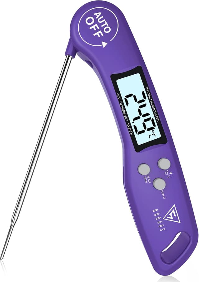 Detalle de DOQAUS Meat Thermometer (3s instant read) with backlit LCD, foldable probe and ±1°C accuracy