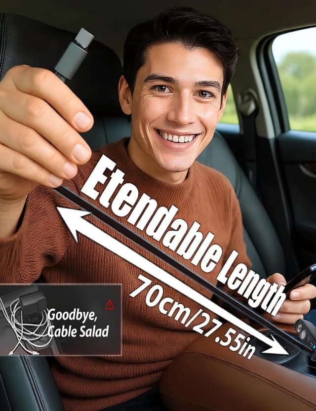 Thumbnail 1 de OOWOLF Retractable 9-in-1 Car Charger Adapter 148W